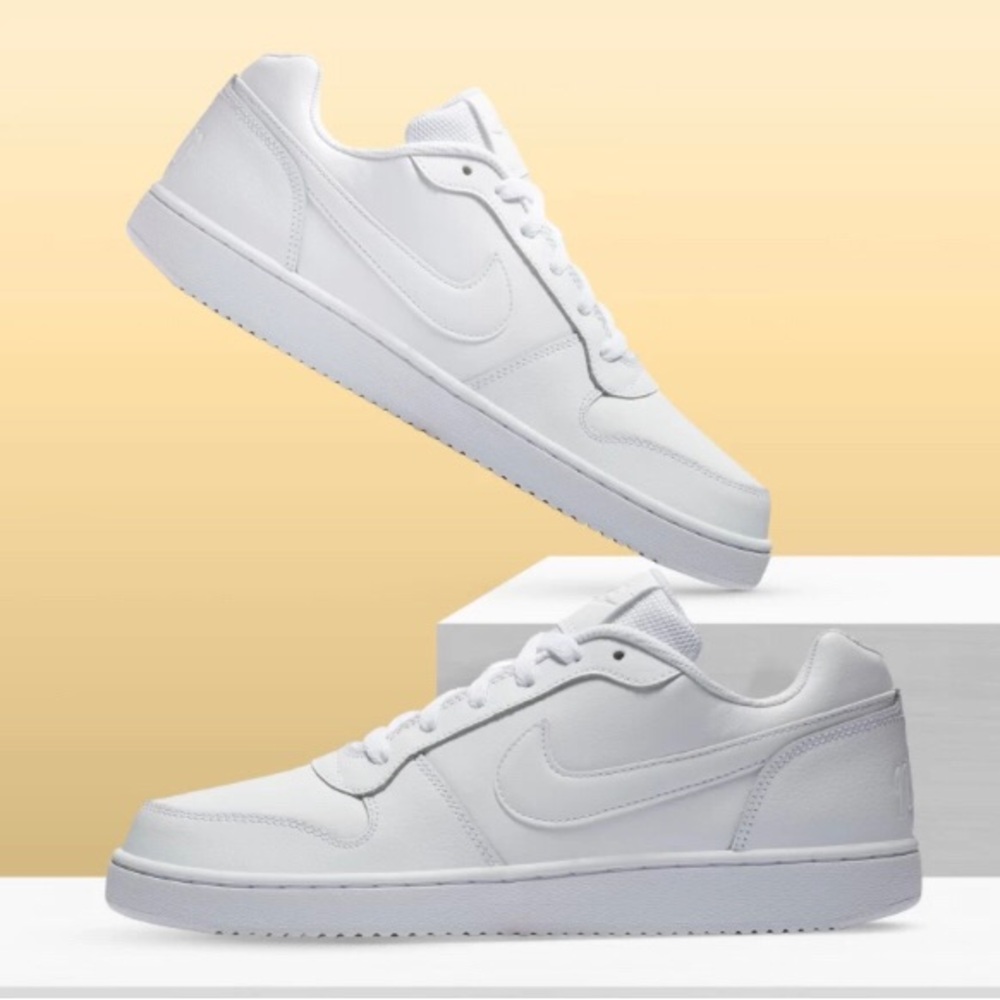 Nike women’s Ebernon all white low sneakers.
